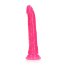 Розовый люминесцентный фаллоимитатор на присоске - 25 см.  Цена 4 781 руб. - Розовый люминесцентный фаллоимитатор на присоске - 25 см.