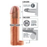 Телесная насадка с кольцом Perfect 2 Extension with Ball Strap - 19 см.