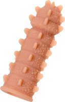 Телесная реалистичная насадка KOKOS Extreme Sleeve 04 с дополнительной стимуляцией - 12,7 см.