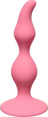 Розовая анальная пробка Curved Anal Plug Pink - 12,5 см.  Цена 737 руб. Длина: 12.5 см. Диаметр: 3 см. Анальная пробка Curved Anal Plug, изготовленная из высококачественного медицинского силикона, не только прослужит долго, но и гарантирует высокий уровень гигиеничности и не доставит хлопот во время мытья. Небольшой размер игрушки и ее рельефная поверхность помогут не только подготовиться к анальному сексу, но и обеспечат яркую стимуляцию. Страна: Россия. Материал: силикон.