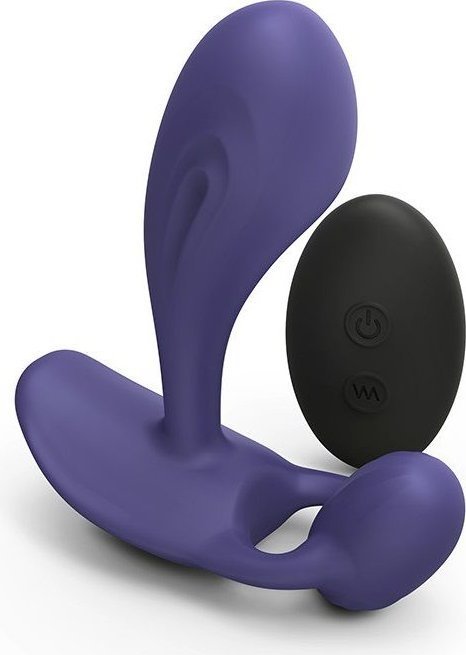Темно-синий вибромассажер Witty P G Vibrator with Remote Control