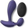 Темно-синий вибромассажер Witty P G Vibrator with Remote Control