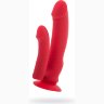 Красный вибратор для двойного проникновения - 19,5 см.