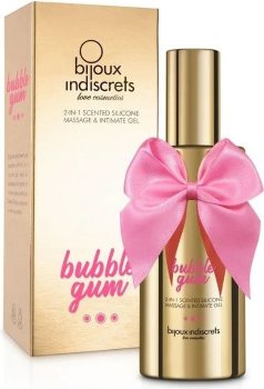 Гель с ароматом жвачки Bubblegum 2-in-1 Scented Silicone Massage And Intimate Gel - 100 мл.