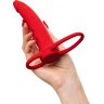 Красная насадка на пенис для двойного проникновения Black Red - 16,5 см.