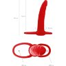 Красная насадка на пенис для двойного проникновения Black Red - 16,5 см.