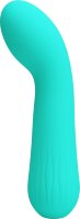 Бирюзовый изогнутый вибратор Faun - 15 см.