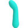 Бирюзовый изогнутый вибратор Faun - 15 см.