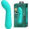 Бирюзовый изогнутый вибратор Faun - 15 см.