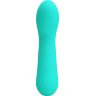 Бирюзовый изогнутый вибратор Faun - 15 см.