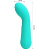 Бирюзовый изогнутый вибратор Faun - 15 см.