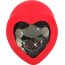Красная силиконовая анальная пробка с черным стразом-сердечком - 7,9 см.  Цена 2 100 руб. - Красная силиконовая анальная пробка с черным стразом-сердечком - 7,9 см.