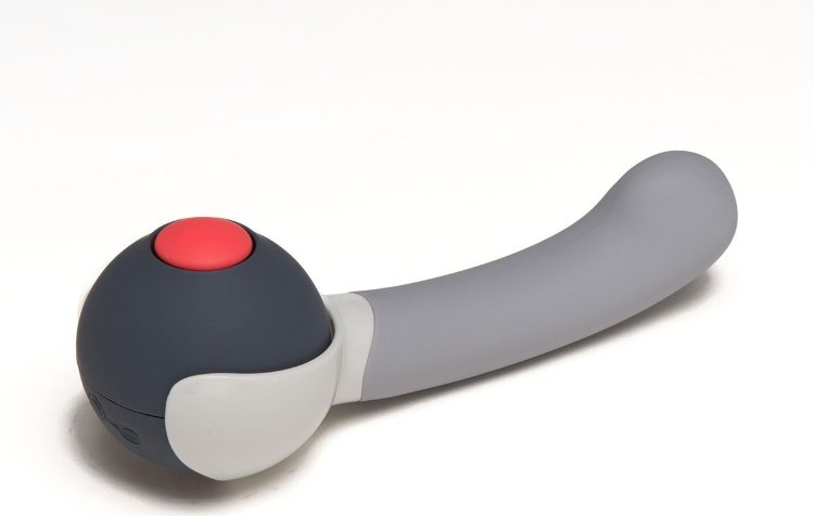 Серая насадка Reach для вибромассажёра Revel Body - 14 см.