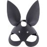 Черная гладкая маска Зайка с длинными ушками