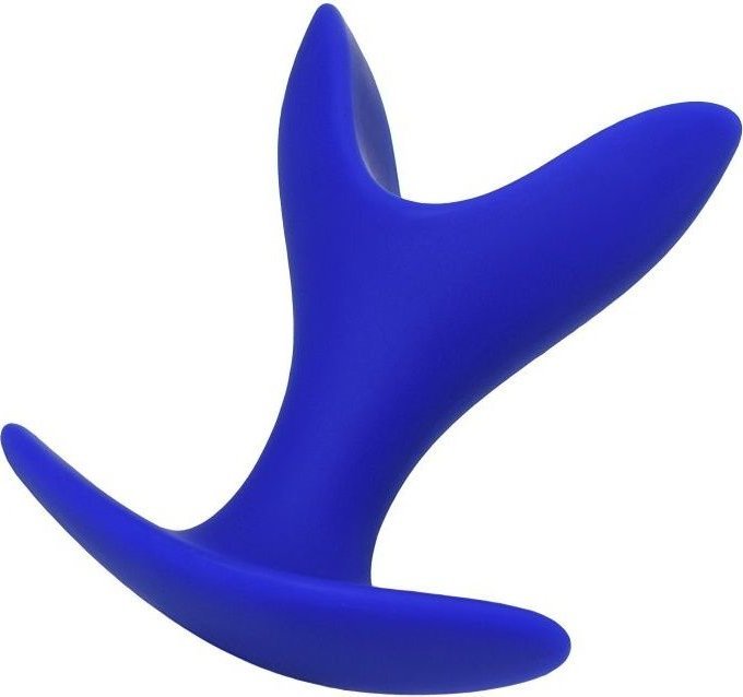 Синяя силиконовая расширяющая анальная пробка Bloom - 8,5 см.