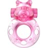 Розовое эрекционное виброкольцо на пенис Pink Bear