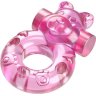 Розовое эрекционное виброкольцо на пенис Pink Bear