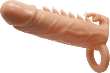 Телесная удлиняющая насадка Penis Sleeve Emmitt - 17 см.
