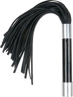 Черная плеть Easytoys Flogger With Metal Grip - 38 см.