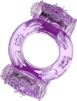 Фиолетовое виброкольцо с двумя вибропульками