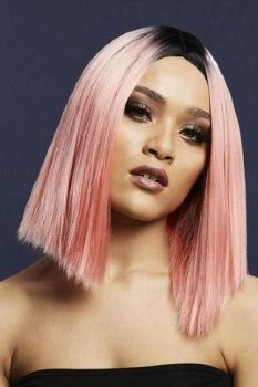 Нежно-розовый парик Кайли