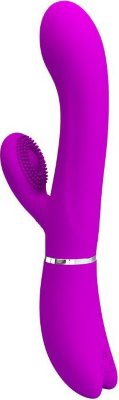 Лиловый вибратор-кролик с подвижной клиторальной щеточкой Clitoris Vibrator - 20,8 см.  Цена 7 016 руб. Длина: 20.8 см. Диаметр: 3.6 см. Испытайте стимуляцию, не похожую ни на что, что вы чувствовали раньше, с вибратором Pretty Love Clitoris Vibrator. Благодаря своему уникальному дизайну он подарит вам приятные ощущения. Основной ствол плавно изгибается, чтобы точно стимулировать зону G для еще более глубокого удовольствия. Клиторальная щеточка двигается из стороны в сторону. Устройство имеет 12 настроек вибрации и 4 режима для клиторального отростка на выбор. Рабочая длина - 10 см. Страна: Китай. Материал: силикон. Батарейки: встроенный аккумулятор.