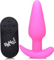 Розовая анальная вибропробка с пультом ДУ 21X Remote Control Vibrating Silicone Butt Plug - 10,4 см.