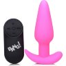 Розовая анальная вибропробка с пультом ДУ 21X Remote Control Vibrating Silicone Butt Plug - 10,4 см.