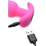Розовая анальная вибропробка с пультом ДУ 21X Remote Control Vibrating Silicone Butt Plug - 10,4 см.