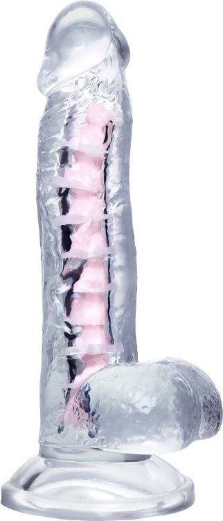 Прозрачный гибкий фаллоимитатор Paret - 18 см.