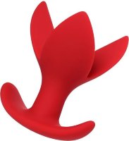 Красная силиконовая расширяющая анальная пробка Flower - 9 см.
