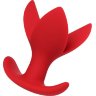 Красная силиконовая расширяющая анальная пробка Flower - 9 см.