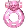 Розовое эрекционное кольцо с вибрацией Pink Bear