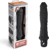 Черный вибратор-реалистик 8 Girthy Realistic Vibrator - 24,5 см.
