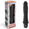 Черный вибратор-реалистик 8 Girthy Realistic Vibrator - 24,5 см.