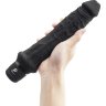 Черный вибратор-реалистик 8 Girthy Realistic Vibrator - 24,5 см.