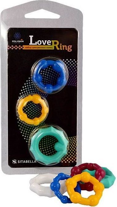 Набор из 3 цветных эрекционных колец Love Ring