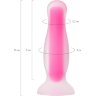 Розовая, светящаяся в темноте анальная втулка Cain Glow - 10 см.