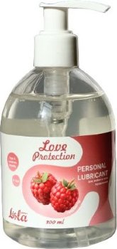 Лубрикант на водной основе Love Protection Raspberry с ароматом малины - 300 мл.