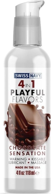 Массажный гель 4-в-1 Chocolate Sensation с ароматом шоколада - 118 мл.