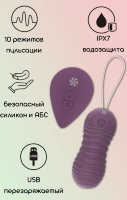 Фиолетовые вагинальные виброшарики с пультом ДУ Ray - 8,3 см.