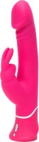 Розовый вибратор-кролик Realistic Dual Density Rechargeable Rabbit Vibrator - 25,5 см.