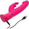 Розовый вибратор-кролик Realistic Dual Density Rechargeable Rabbit Vibrator - 25,5 см.