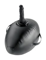 Черный надувной мяч с платформой для фиксации дилдо Body Dock Inflatable Love Ball