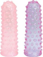 Набор из 2 пупырчатых насадок на пальцы FINGER SLEEVES PURPLE/PINK