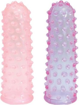 Набор из 2 пупырчатых насадок на пальцы FINGER SLEEVES PURPLE/PINK