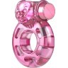 Розовое эрекционное виброкольцо Pink Bear