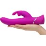 Лиловый вибратор Curve Thrusting Rechargeable Rabbit Vibrator - 24,1 см.