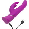Лиловый вибратор Curve Thrusting Rechargeable Rabbit Vibrator - 24,1 см.