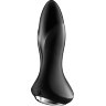 Черная вибропробка с ротацией бусин Rotator Plug 1+ - 12,8 см.